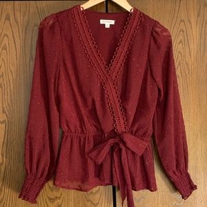 Red Wrap Blouse